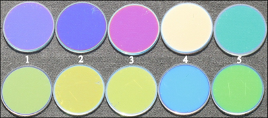 optical coatings with color properties